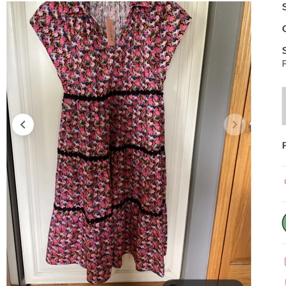 CROSBY BY MOLLIE BURCH Watson dress in art in bloom micro Sz M NWT - Picture 7 of 9